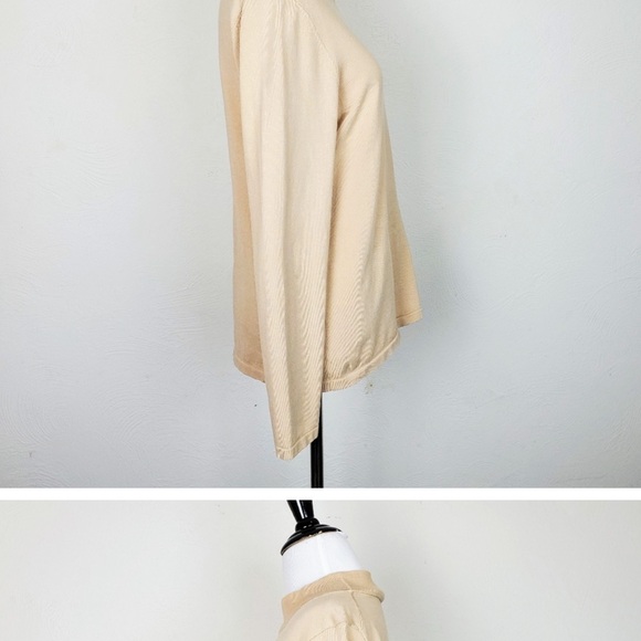 Pendleton Sweater Tan Silk Blend Knit Minimalist Neutral Capsule Wardrobe Spring - Picture 5 of 8